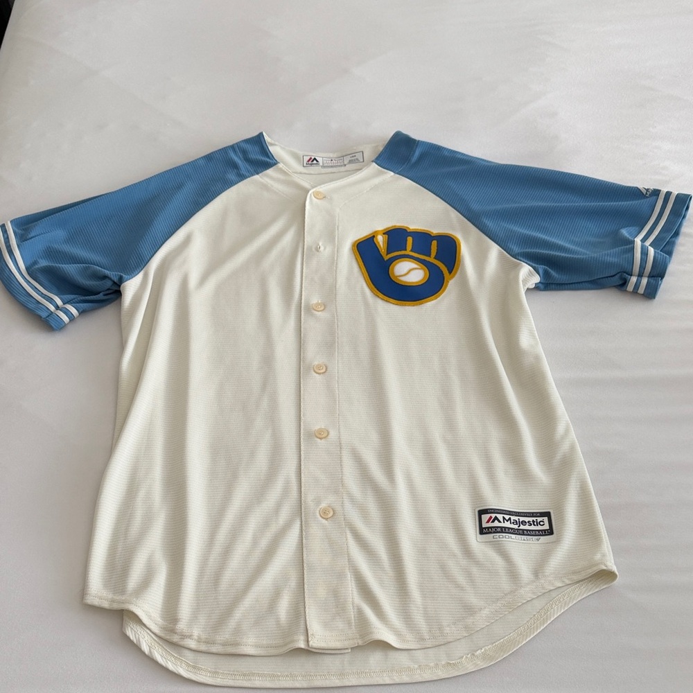 Milwaukee Brewers Majestic MLB Button Down Shirt